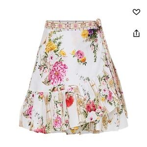 NWT, Camilla White and Pink Floral Mini Skirt